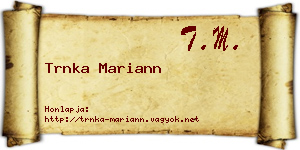 Trnka Mariann névjegykártya