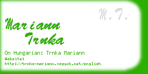 mariann trnka business card